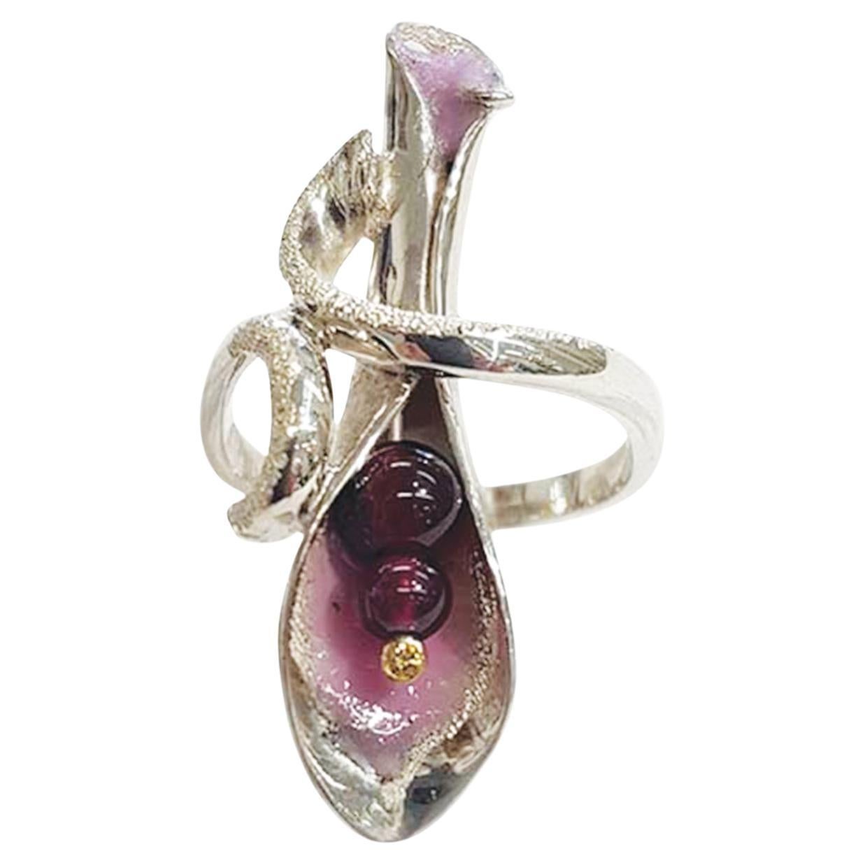 Paul Amey "Pink Lily" Ring For Sale