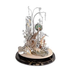 "Reflection" Handcrafted Artisan Silver Sculpture