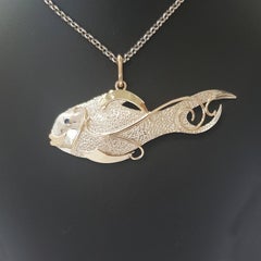 Paul Amey Sterling Silver and Gold Goldfish Pendant
