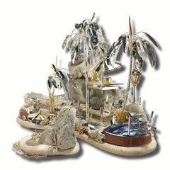 Paul Amey "The Island" Hand Crafted Artisan Silver Sculpture