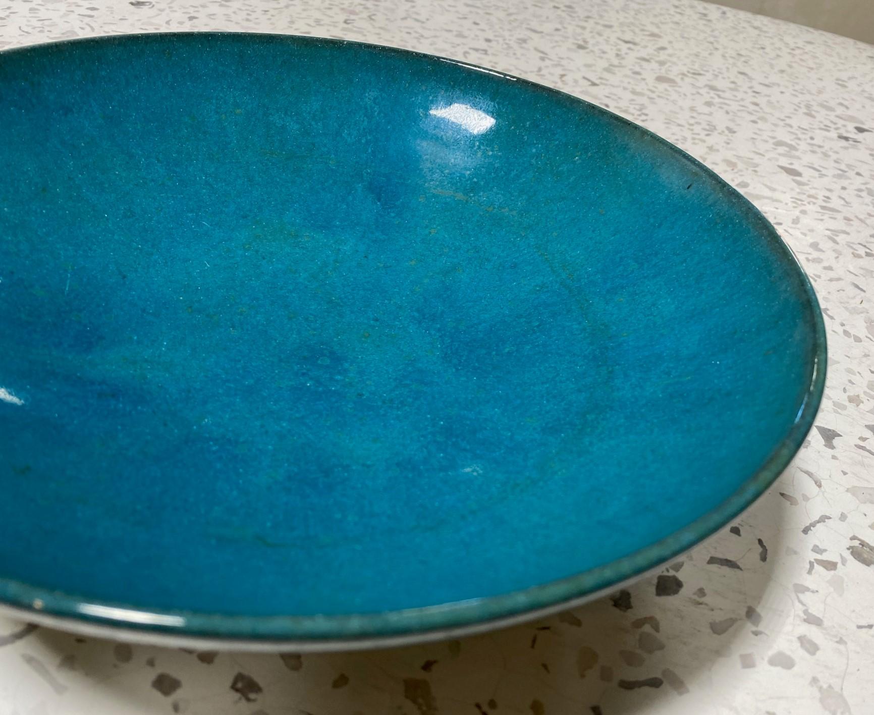 Paul Ami Bonifas Signed Large Early Midcentury Swiss Studio Pottery Art Bowl In Good Condition For Sale In Studio City, CA