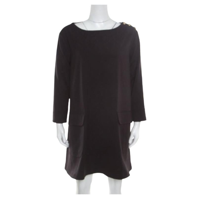 Paul and Joe Schwarzes, geblümtes Jacquard-Corydale-Schichtkleid M im Angebot