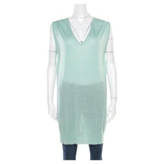 Paul and Joe Mint Green Cashmere and Silk Knit V-Neck Sleeveless Tunic M