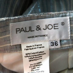 Paul and Joe Silver Blue Striped Cotton Sleeveless Top and Short Skirt Set S