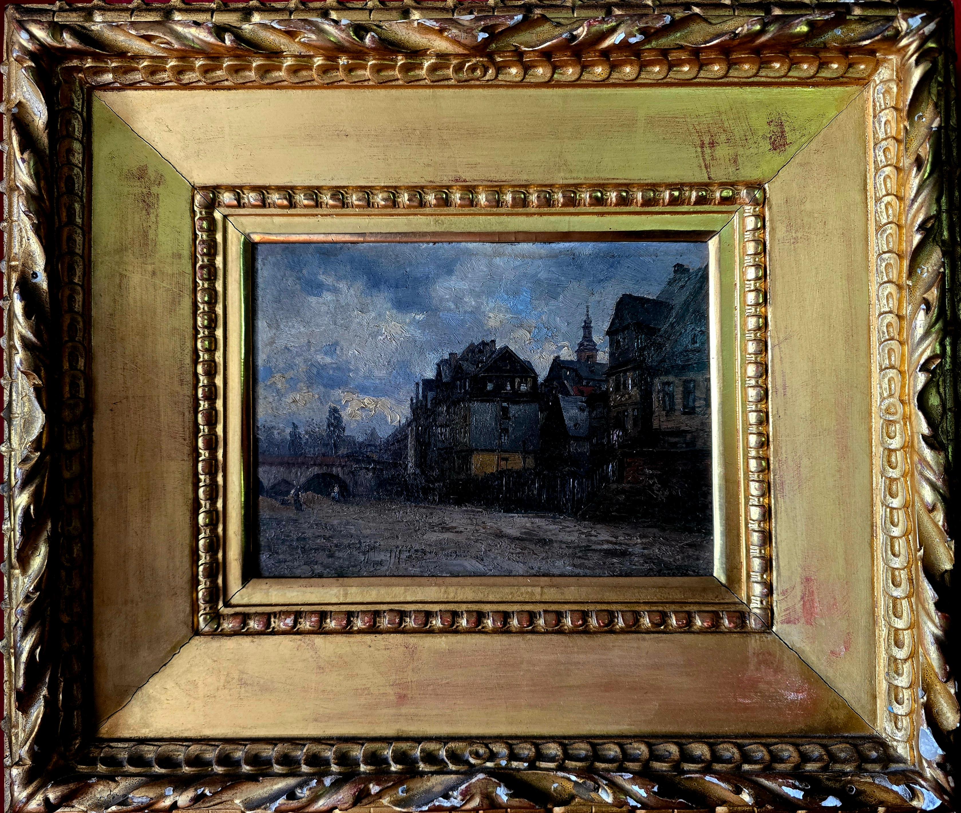 Día gris en la ciudad - Painting de Paul Andorff