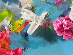 Paul-Andre Larocque Floral  Mixed Media Painting, 2020 Signed