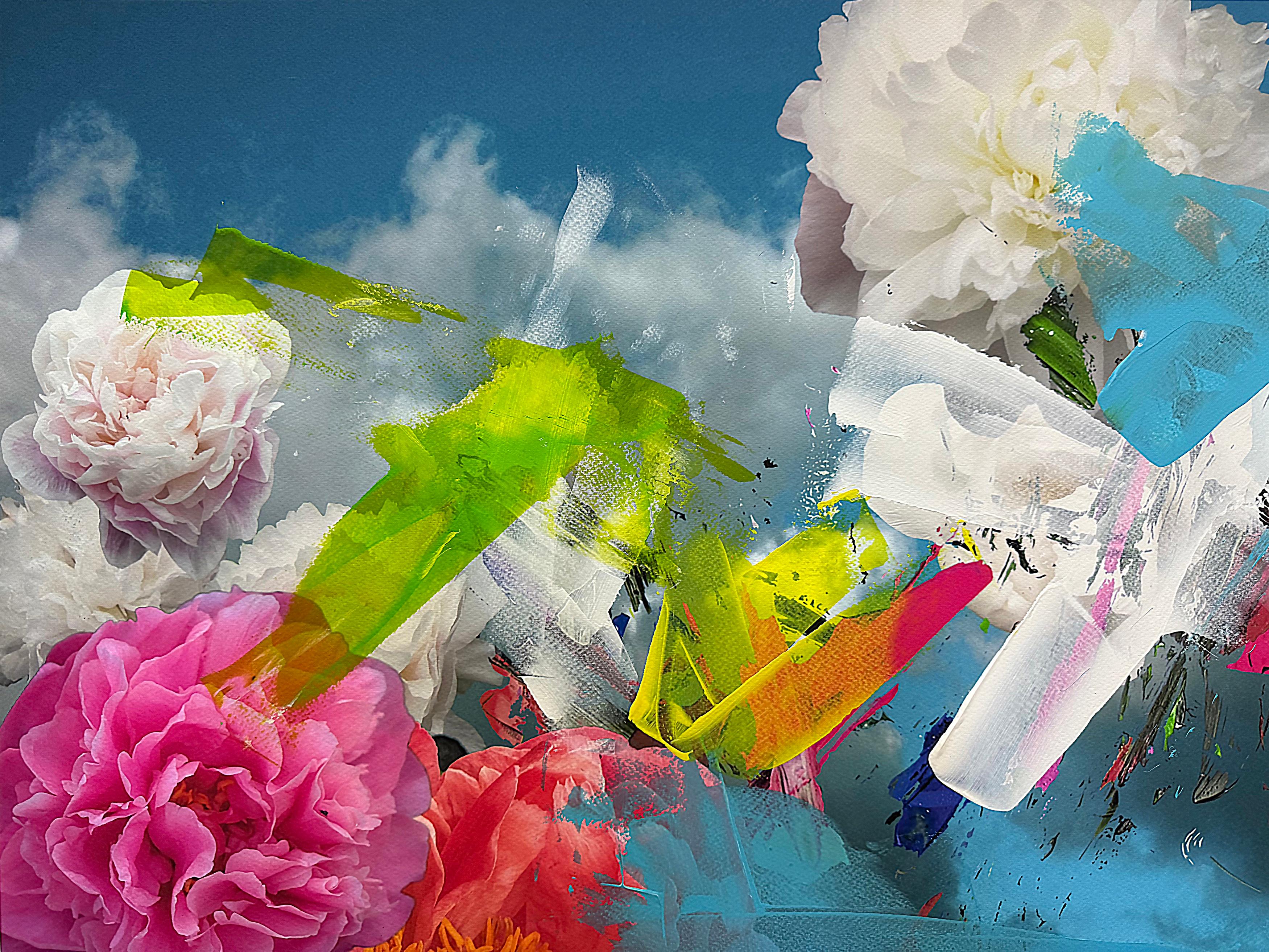XXIe siècle et contemporain Paul-André Larocque Floral  Peinture en techniques mixtes, 2020 Signée en vente