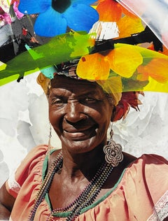 Paul-Andre Larocque Mixed Media Painting "Fruit Lady"