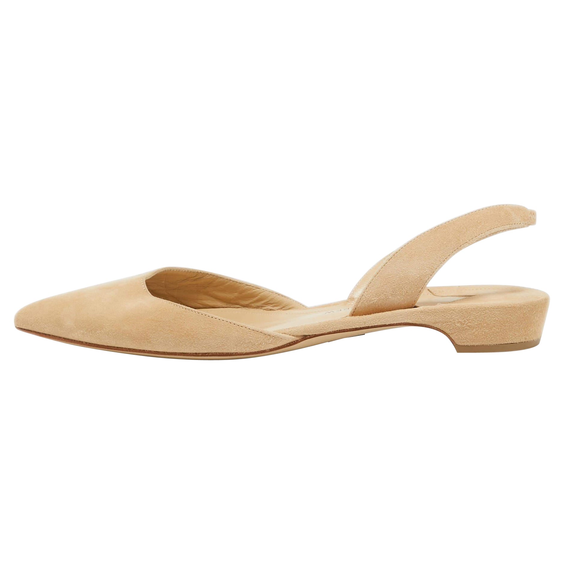 Paul Andrew - Ballerines Rhea en daim beige, taille 38