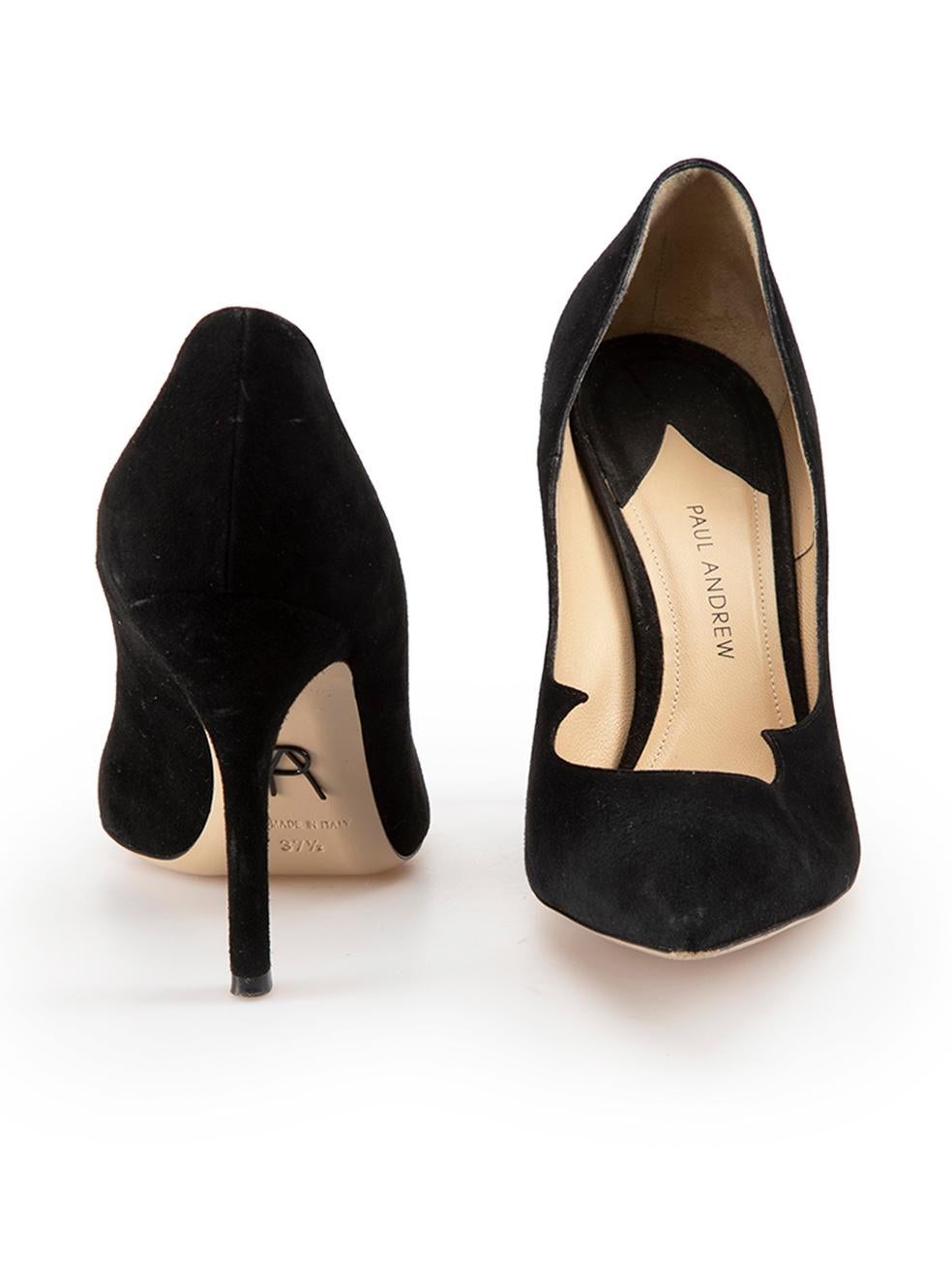 Paul Andrew Black Suede D‚ÄôOrsay Pumps Size IT 37.5 In Excellent Condition In London, GB