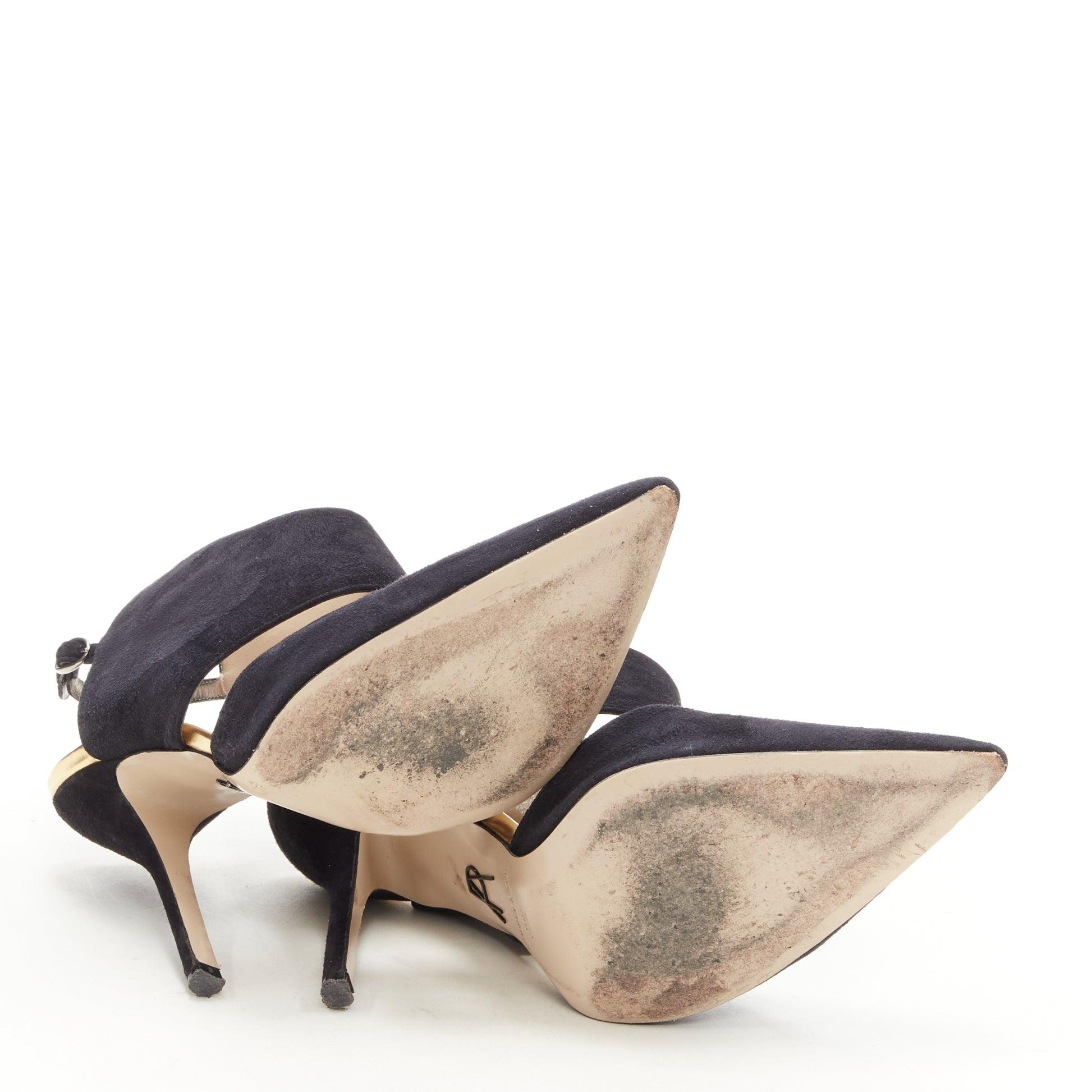 PAUL ANDREW, escarpin dorsal pointu en daim noir EU38.5 en vente 7
