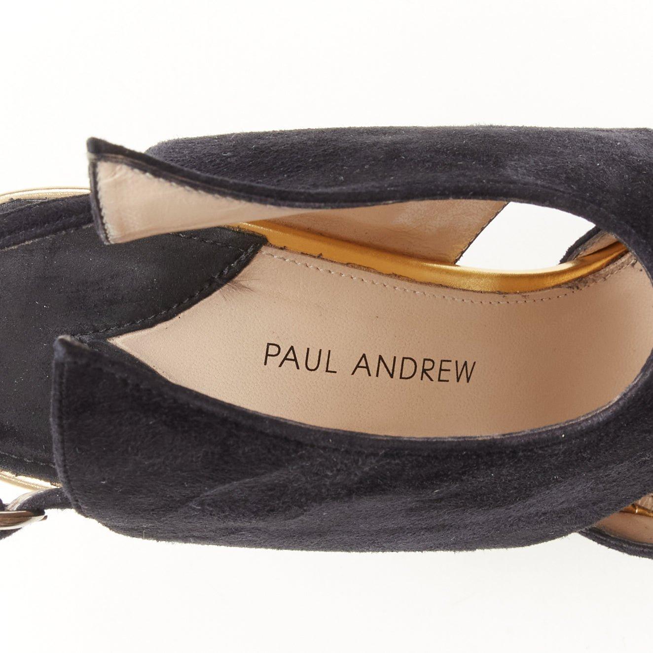 PAUL ANDREW, escarpin dorsal pointu en daim noir EU38.5 en vente 2