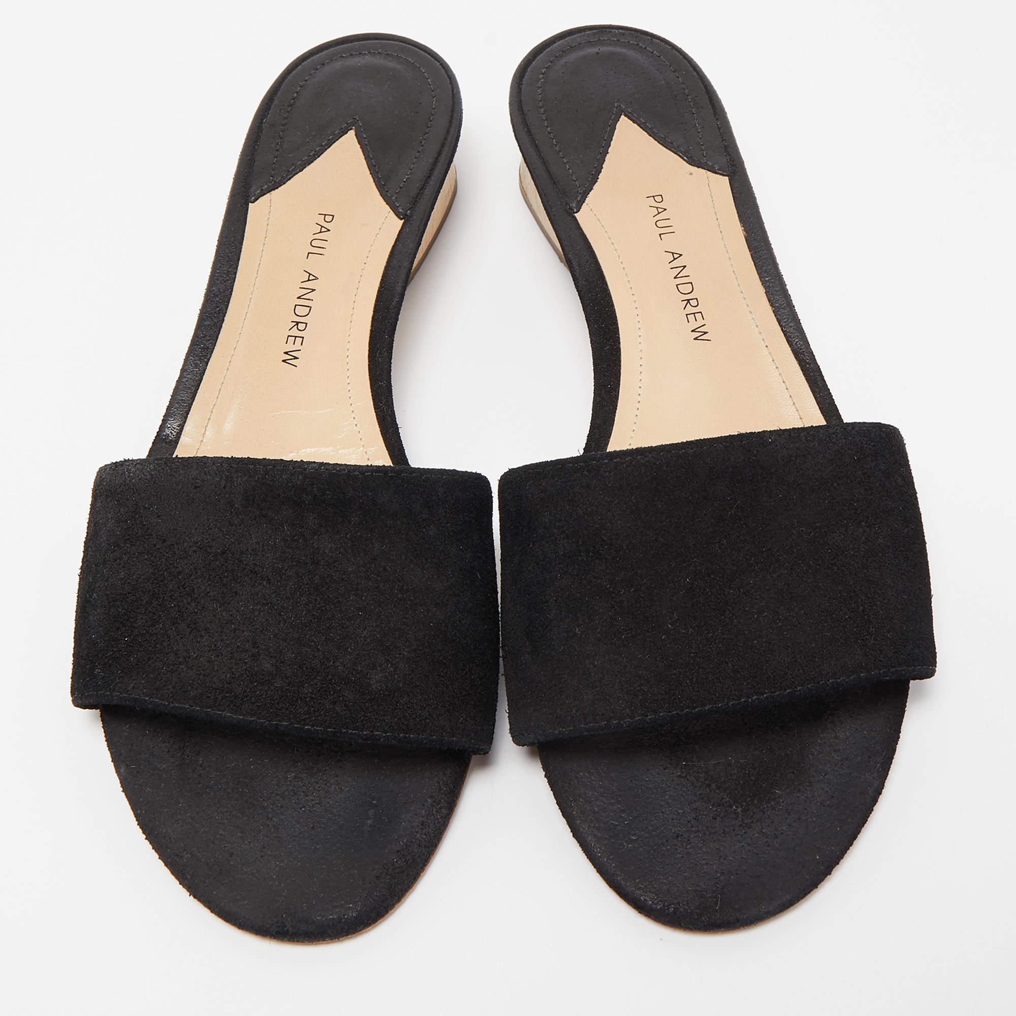 Nero Paul Andrew Black Sandali in pelle scamosciata taglia 37 in vendita