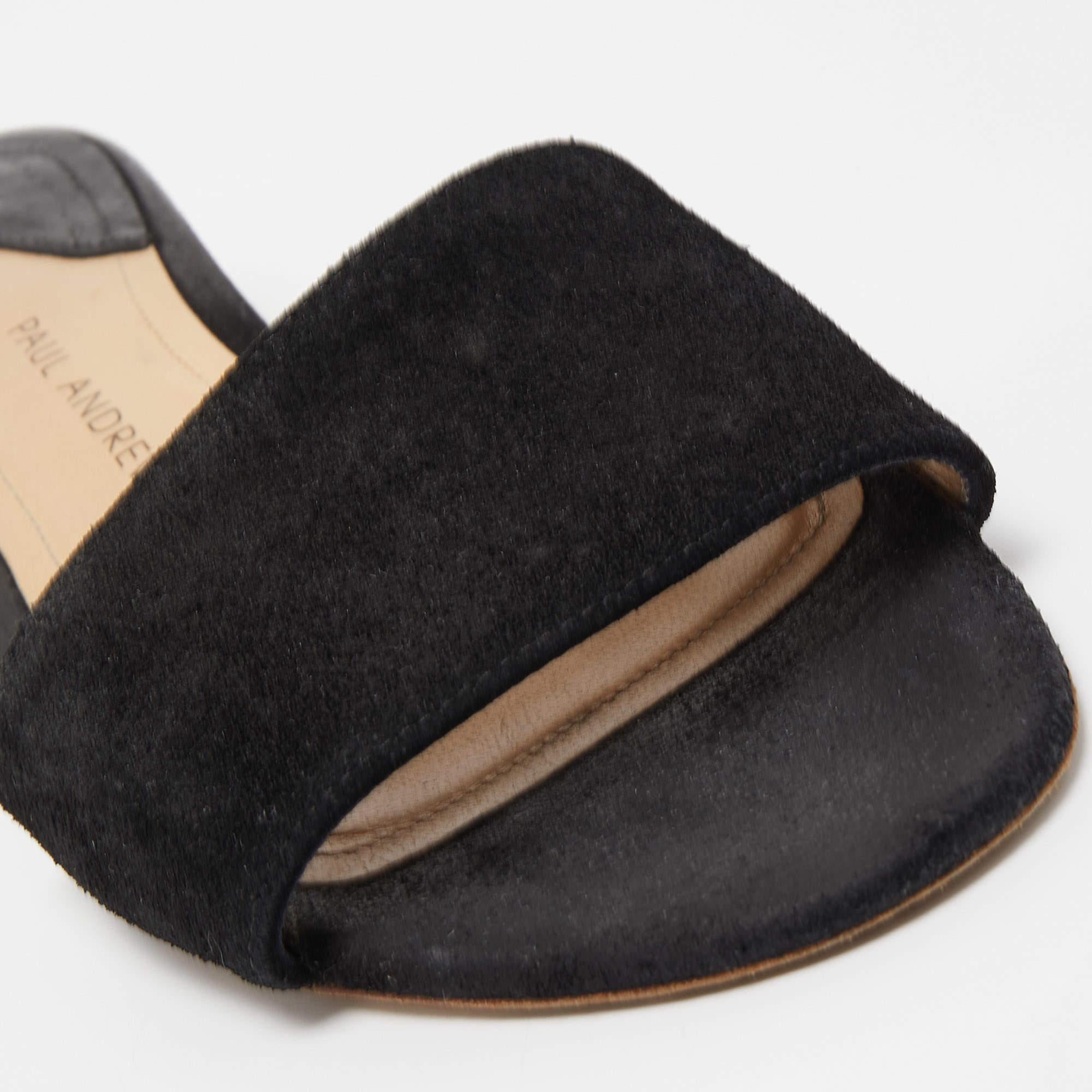 Paul Andrew Black Sandali in pelle scamosciata taglia 37 in vendita 3