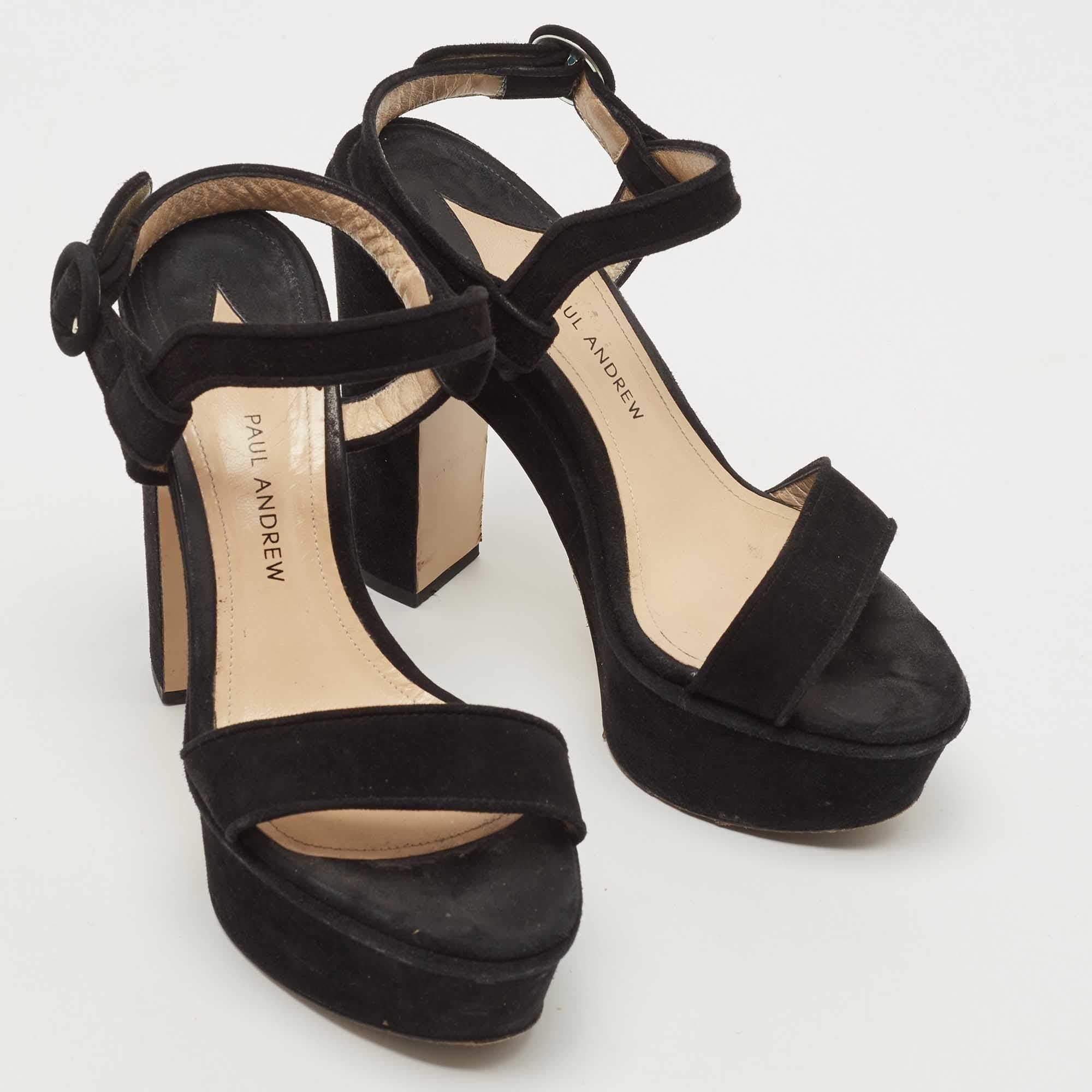 Sandales Stanton en daim noir de Paul Andrews Taille 36 État moyen - En vente à Dubai, Al Qouz 2