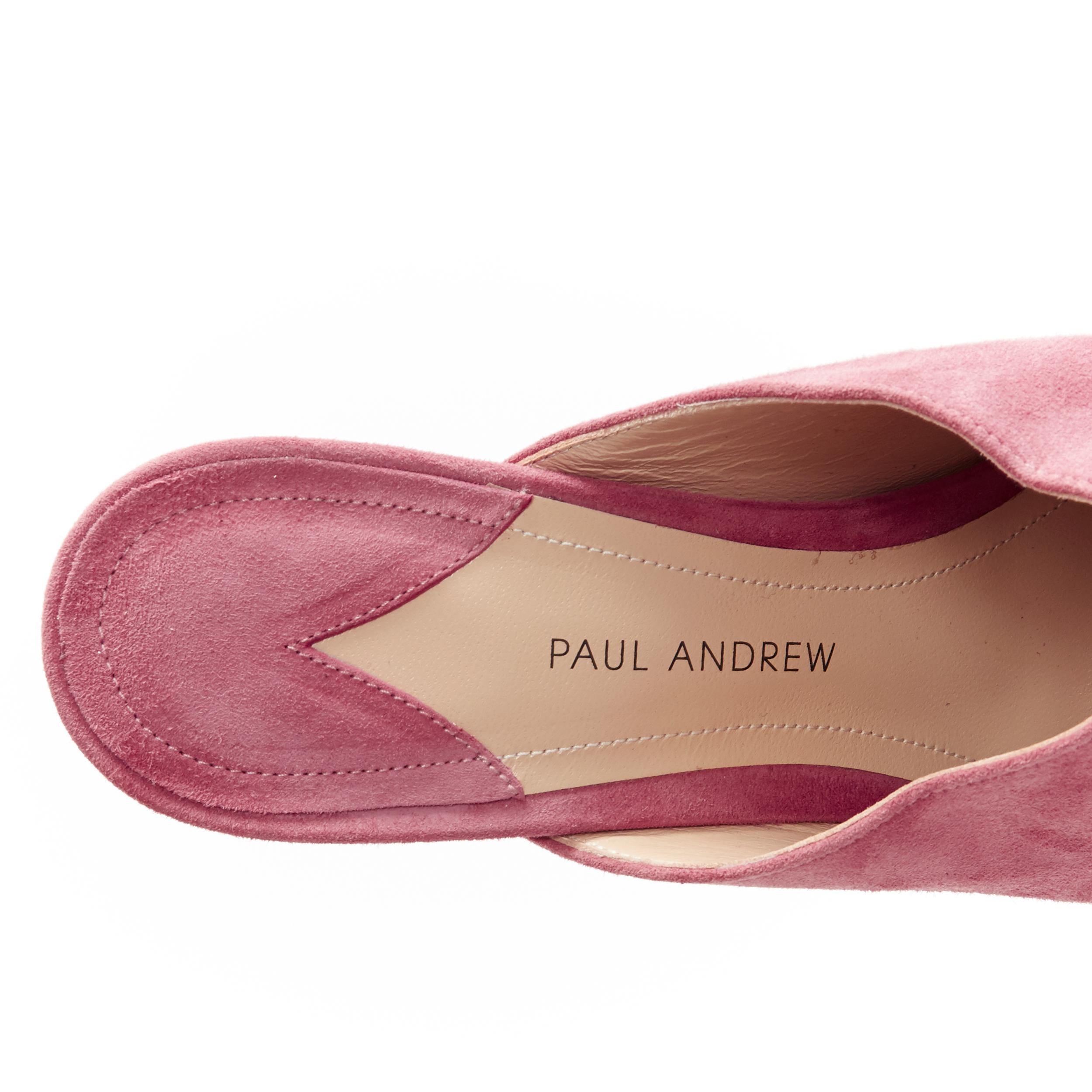 PAUL ANDREW blush pink suede leather point toe slim heel mule pumps EU38 2