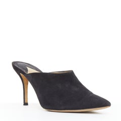 PAUL Andrews Certosa mules à talon haut en daim noir EU39.5