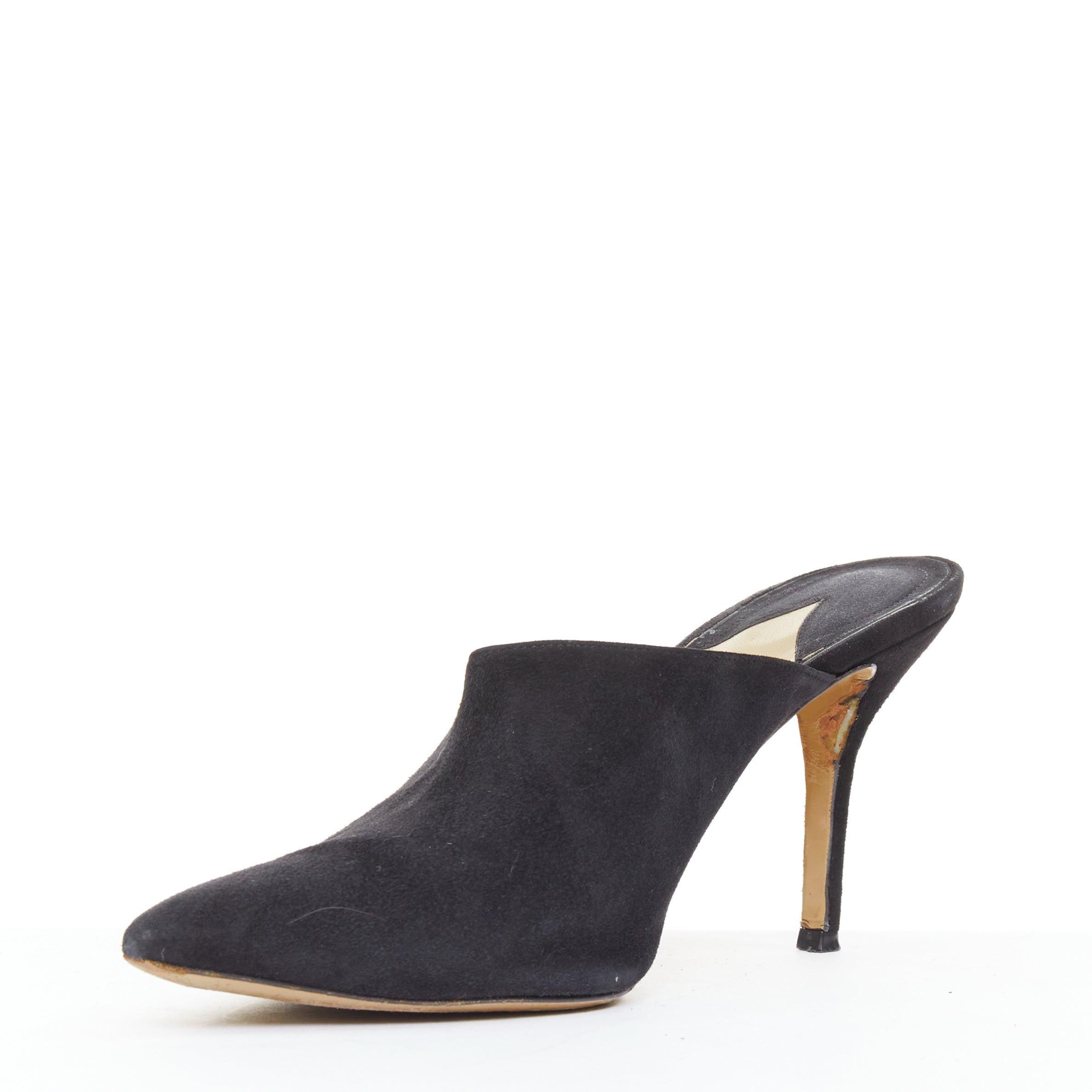 PAUL ANDREW Certosa black suede pointy toe high heel mules EU39.5 en Bastante bueno estado para la venta en Hong Kong, NT