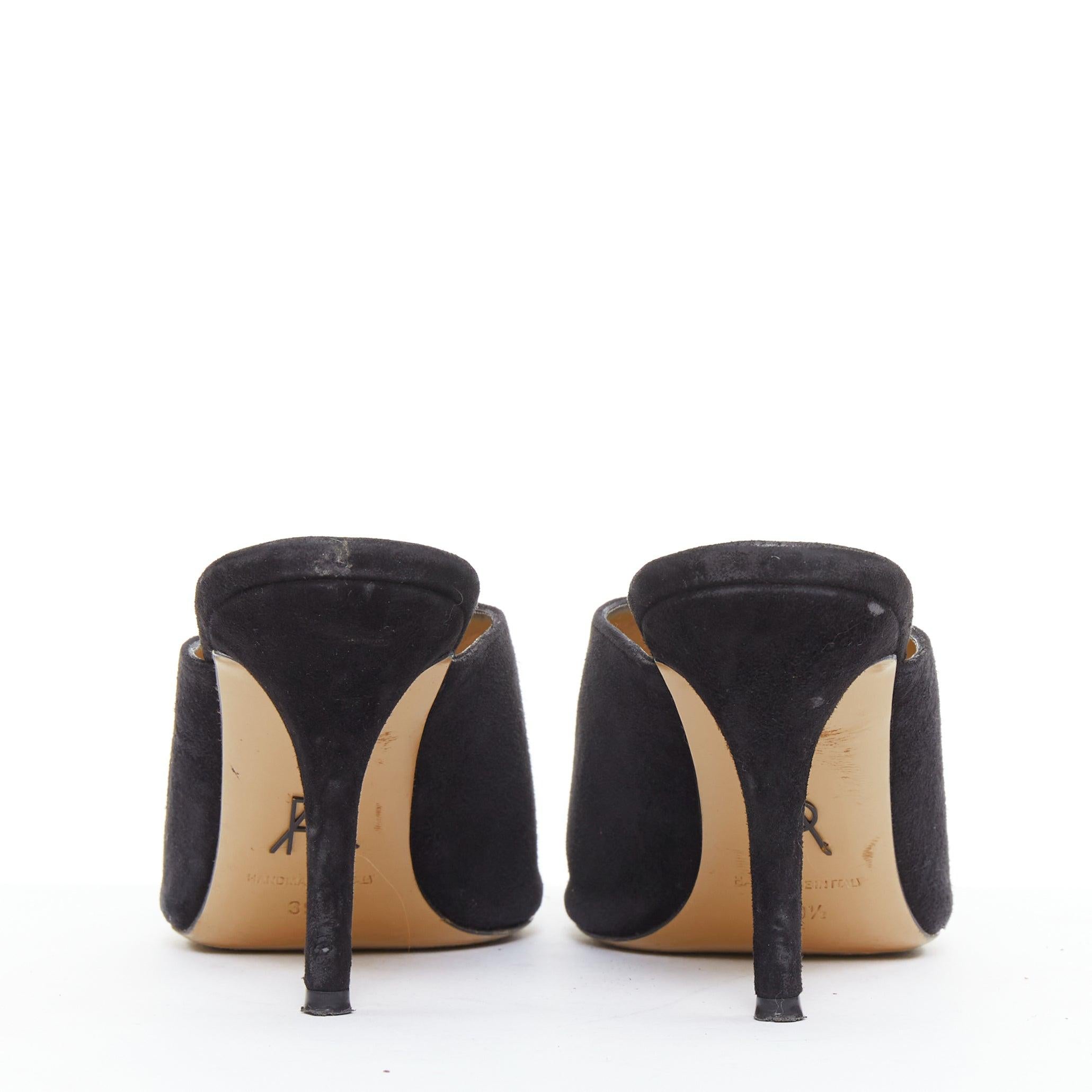 De las mujeres PAUL ANDREW Certosa black suede pointy toe high heel mules EU39.5 en venta