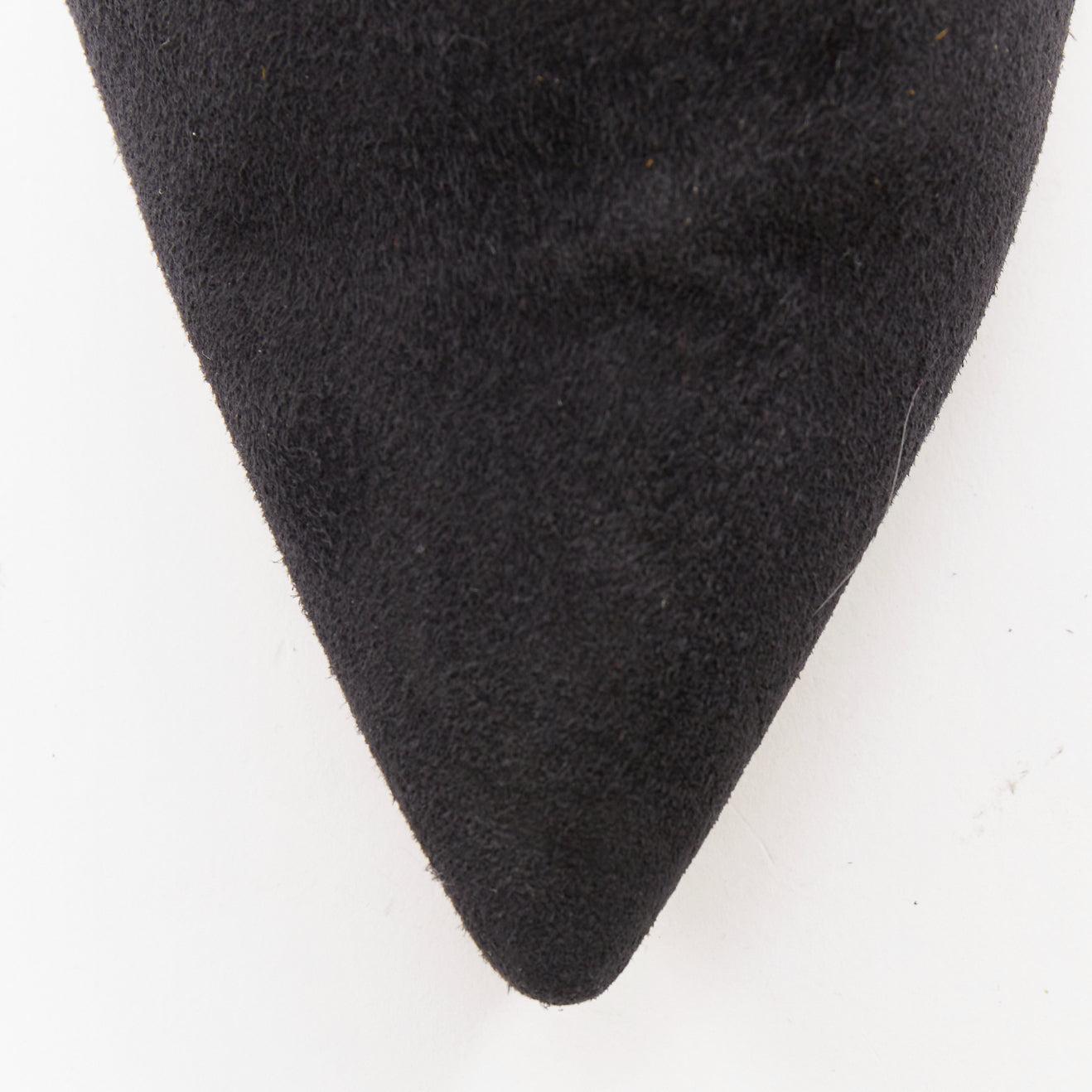 PAUL ANDREW Certosa black suede pointy toe high heel mules EU39.5 en venta 1