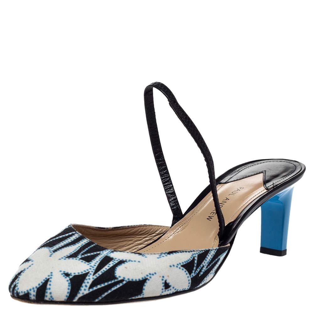 Your elegant feet deserve the best and what better than these sandals from Paul Andrew. The sandals are crafted from floral canvas and come with covered toes, black leather straps, and 6.5 cm heels.

