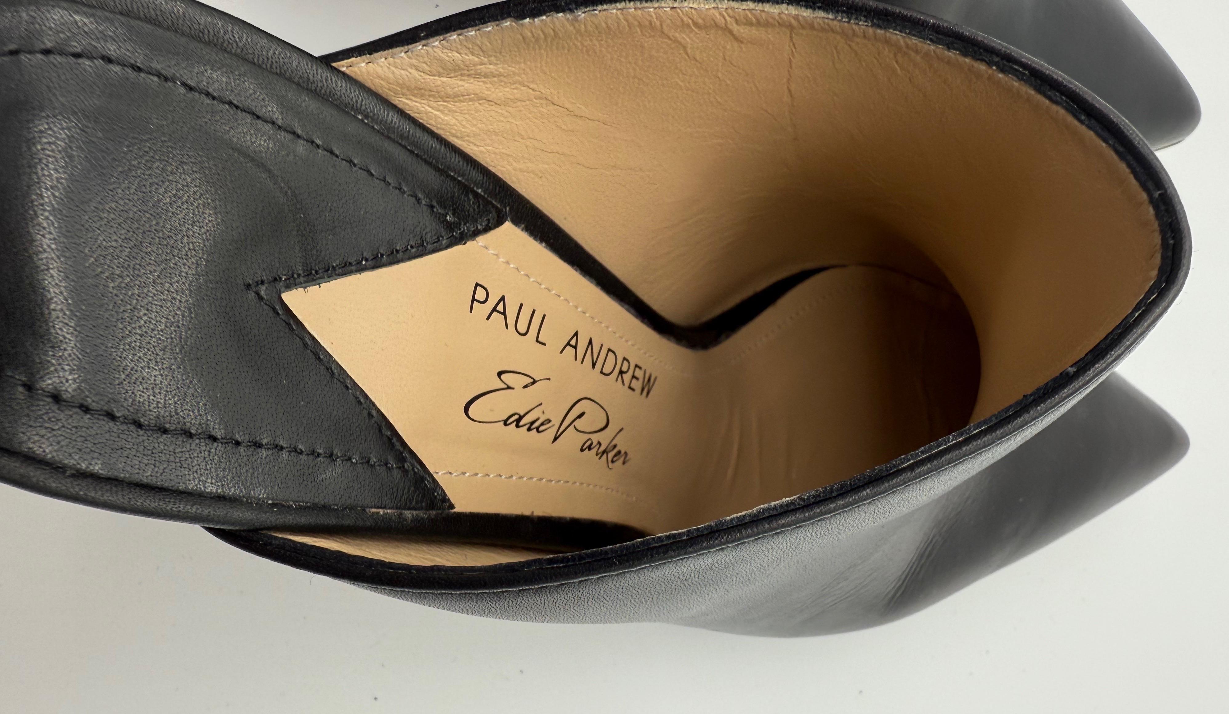 Paul Andrew para Edie Parker Talla 38,5 Zapatos de tacón con chispas de confeti negro Mules Negro en venta