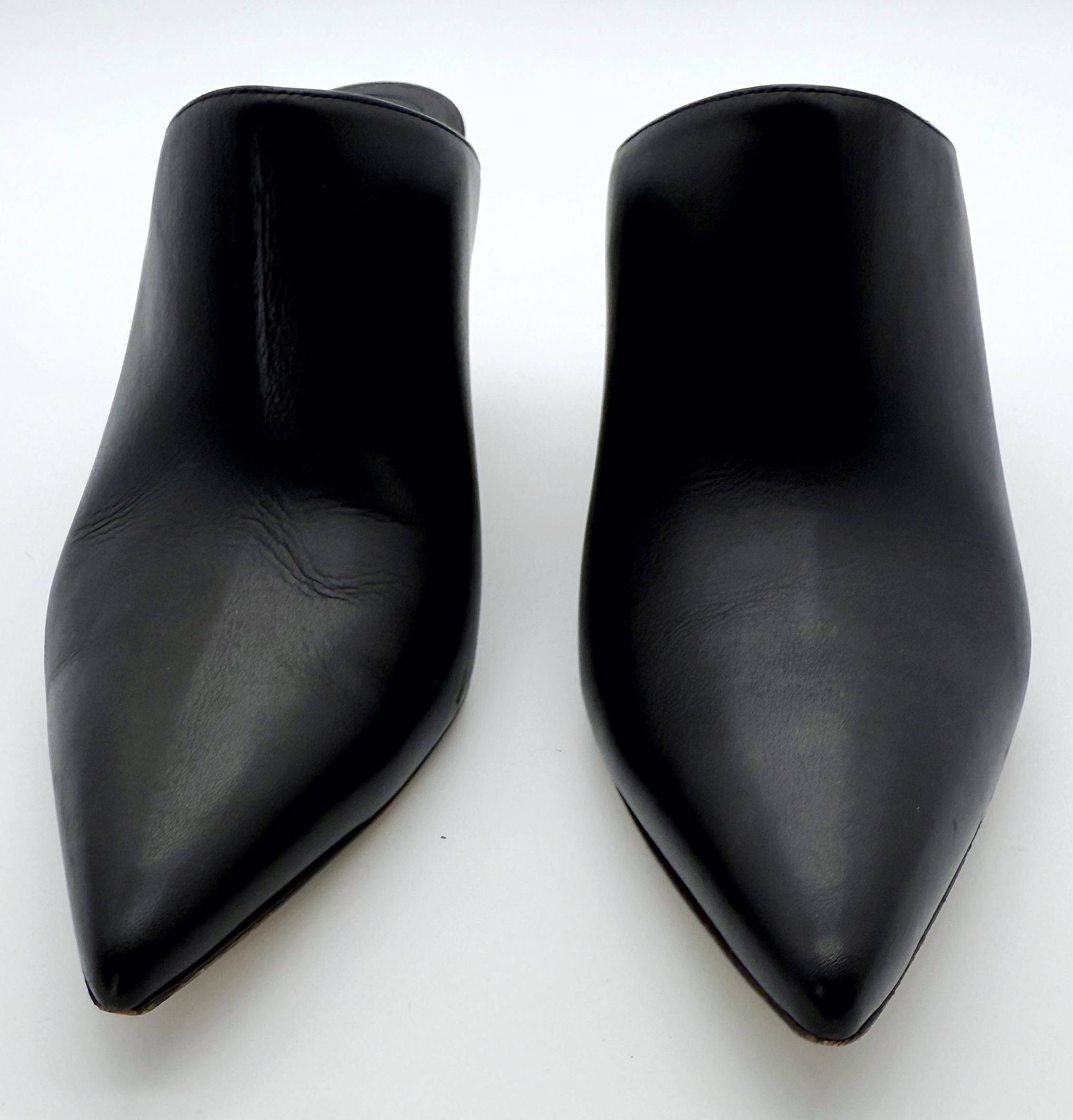 Paul Andrew para Edie Parker Talla 38,5 Zapatos de tacón con chispas de confeti negro Mules en venta 4