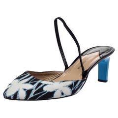 Paul Andrew Multicolor Floral Canvas Leather Celestine Slingback Sandals Size 40
