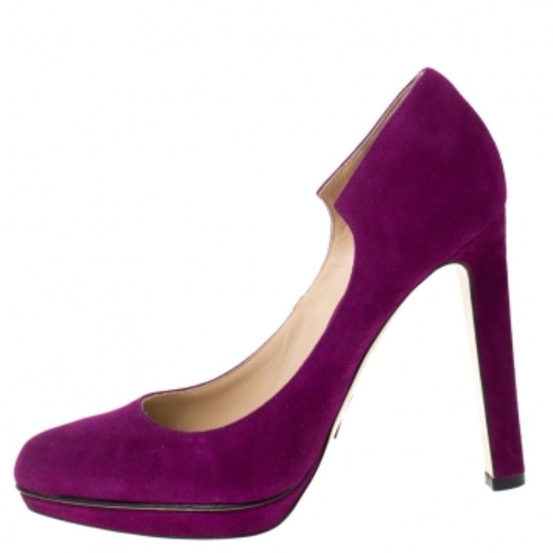 Paul Andrew Purple Suede Manhattan Pumps Size 36 en vente