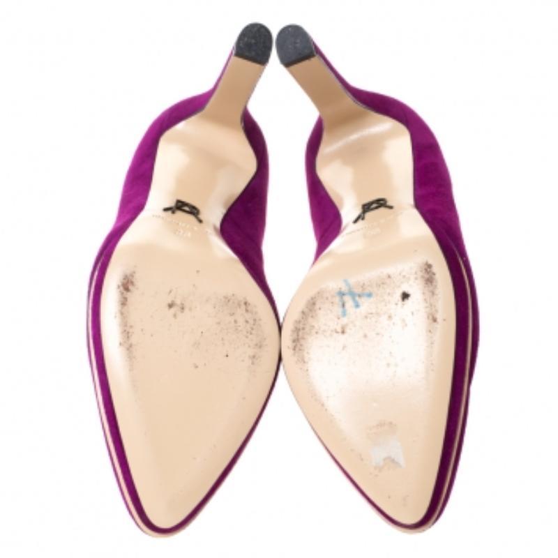 Paul Andrew Purple Suede Manhattan Pumps Size 36 en vente 2