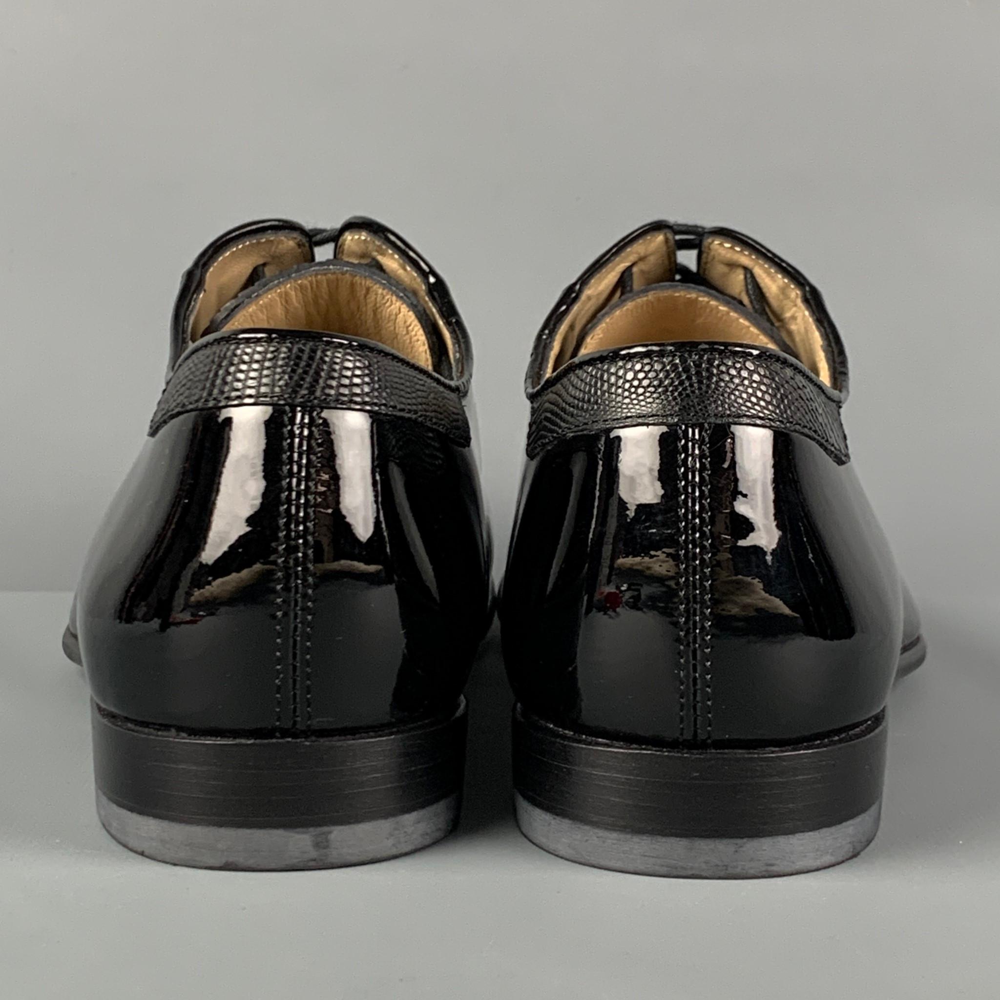 PAUL ANDREW Size 10 Black Leather Lace Up Shoes In Good Condition In San Francisco, CA