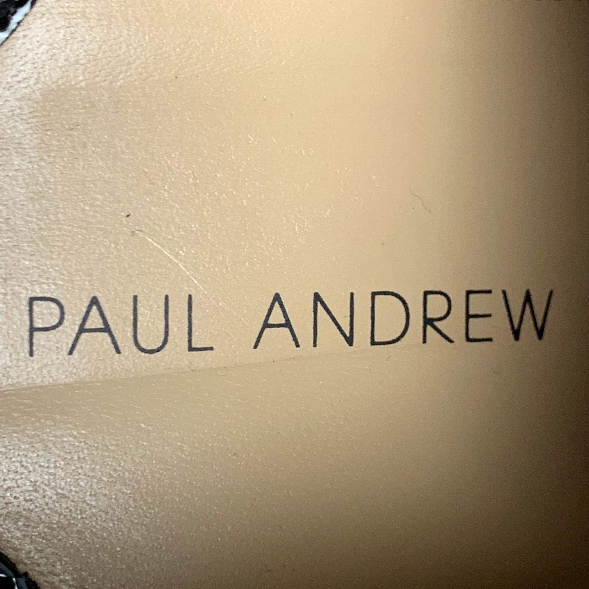 PAUL ANDREW Size 10 Black Leather Lace Up Shoes For Sale 2