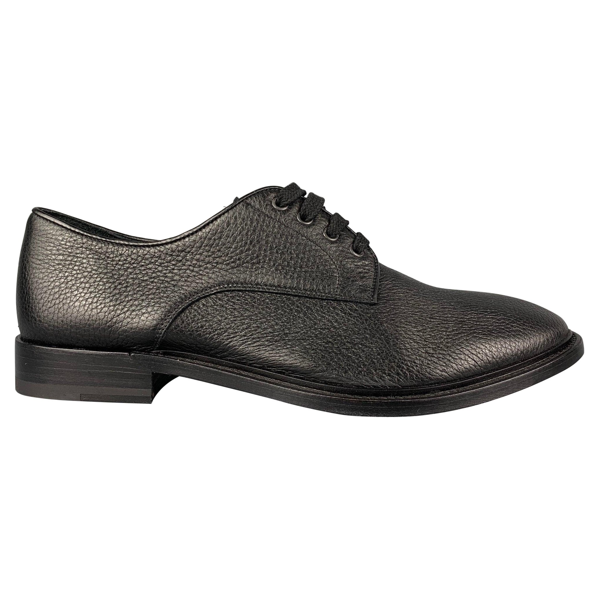 PAUL Andrews Taille 10.5 Chaussures à lacets en cuir noir en vente