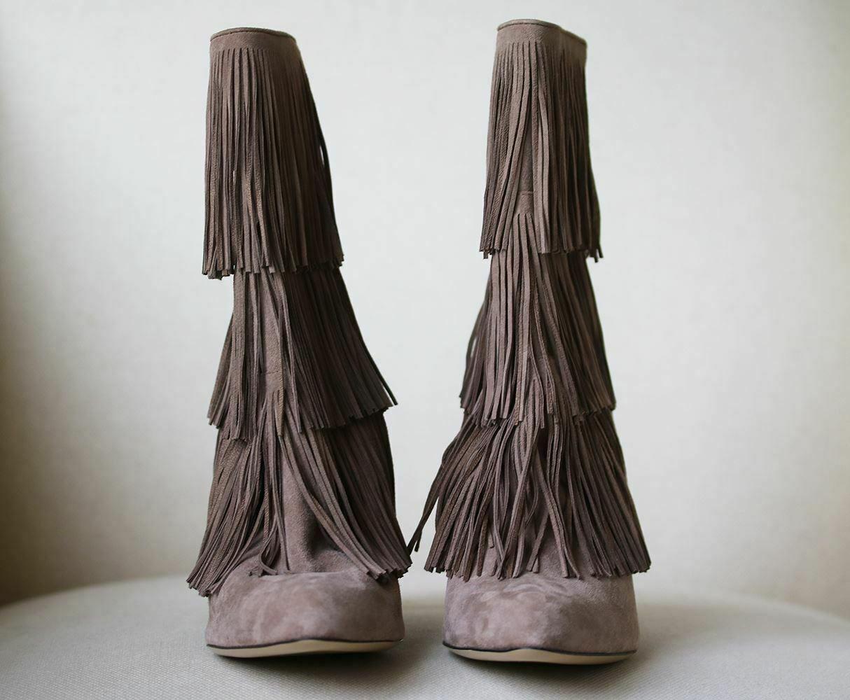 Paul Andrew Taos Fringed Suede Ankle Boots  In New Condition In London, GB