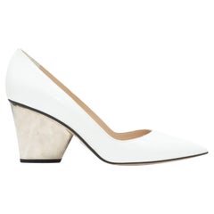 Paul Andrew White Pointed-Toe Pumps
