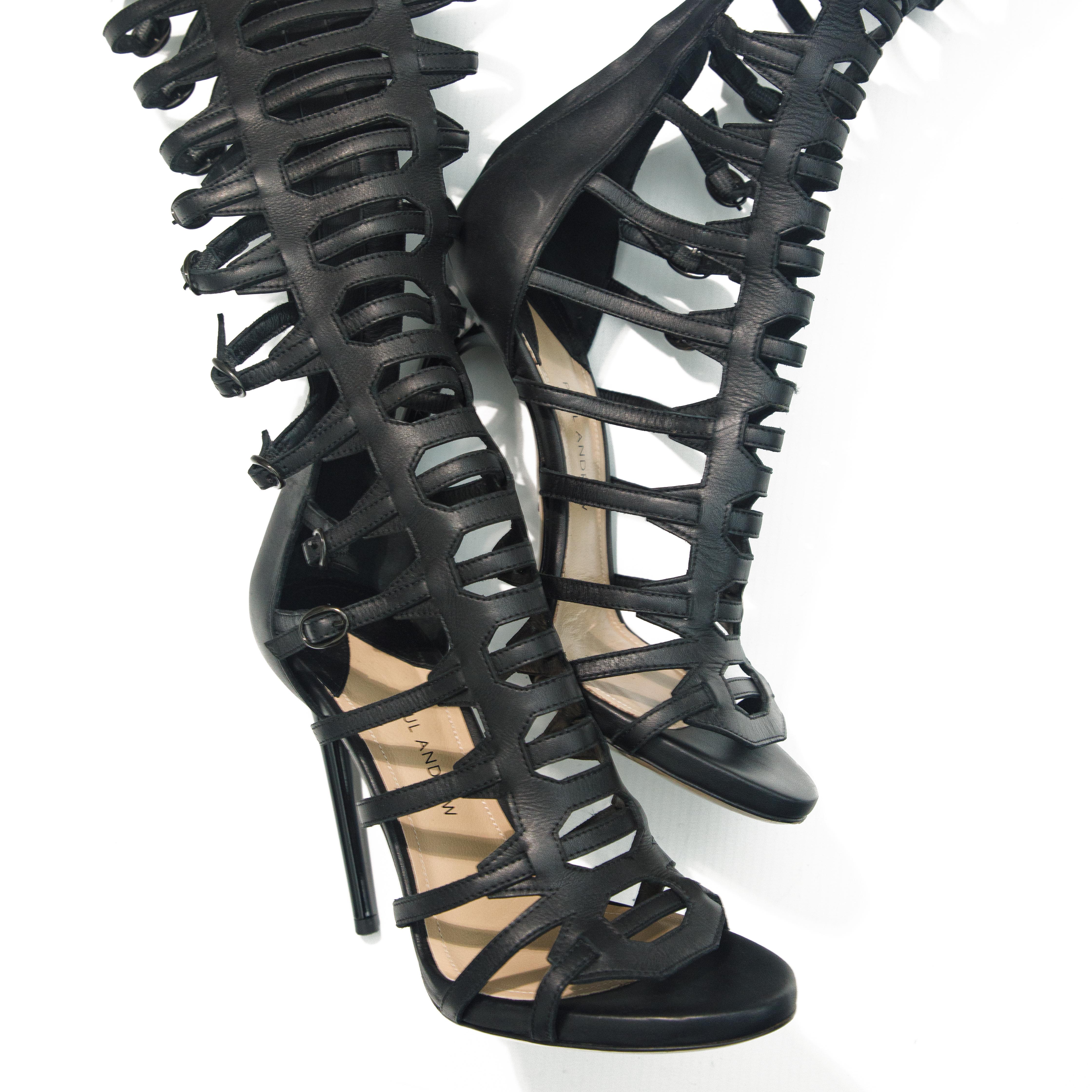 Paul Andrews 2015 talons gladiateurs en cuir italien taille 36 en vente 4