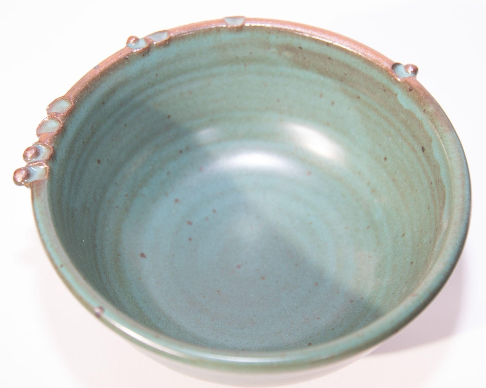 Paul Anthony Vintage Teal Green Stoneware Service Set of 8 For Sale 2