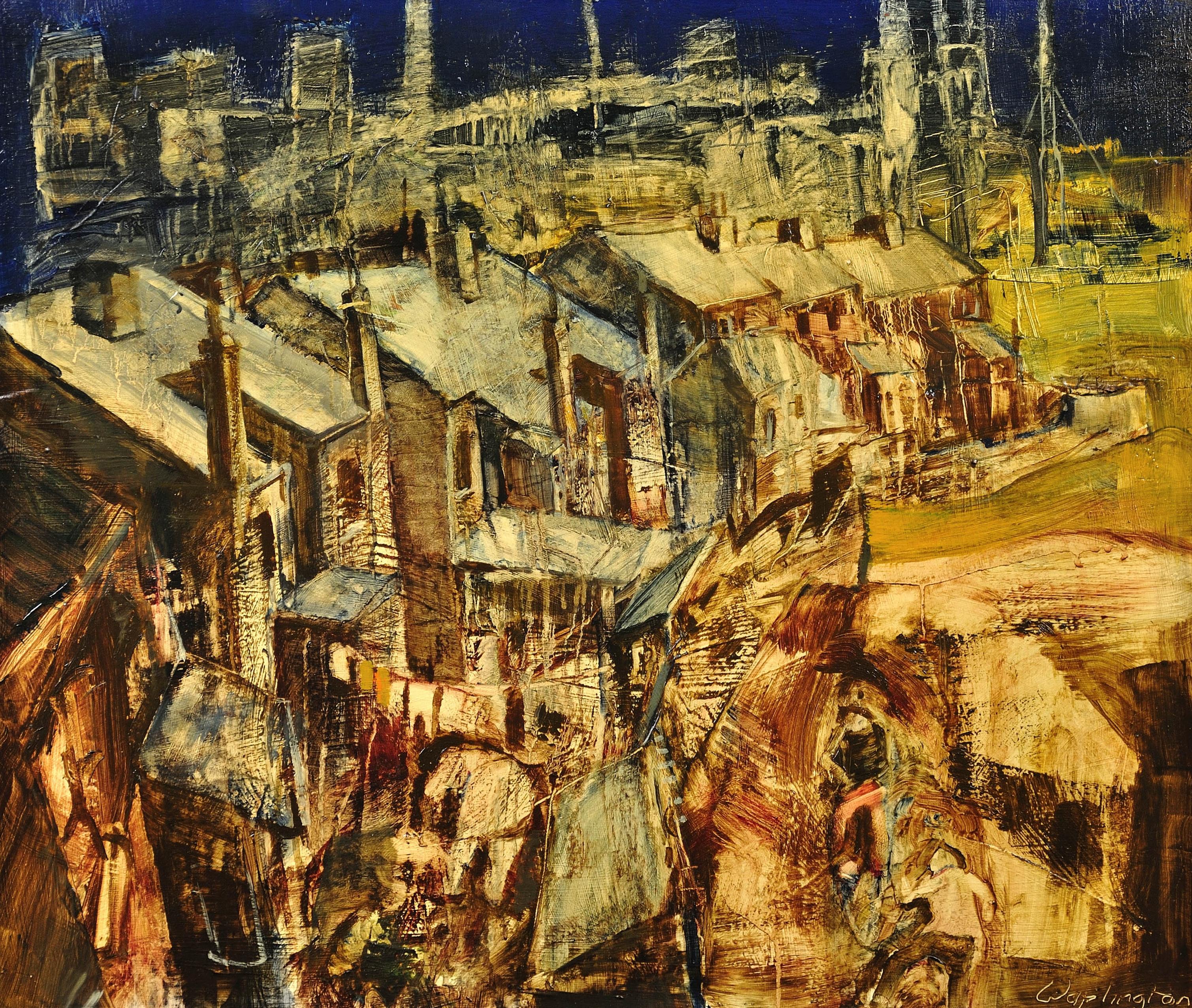 Hallam Fields.Stanton Ironworks.Paul Waplington.Original Landscape Painting. 1