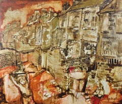 Lads Playing St Ann’s, Nottingham.Original Painting.Mod British.Mid-20th Century.