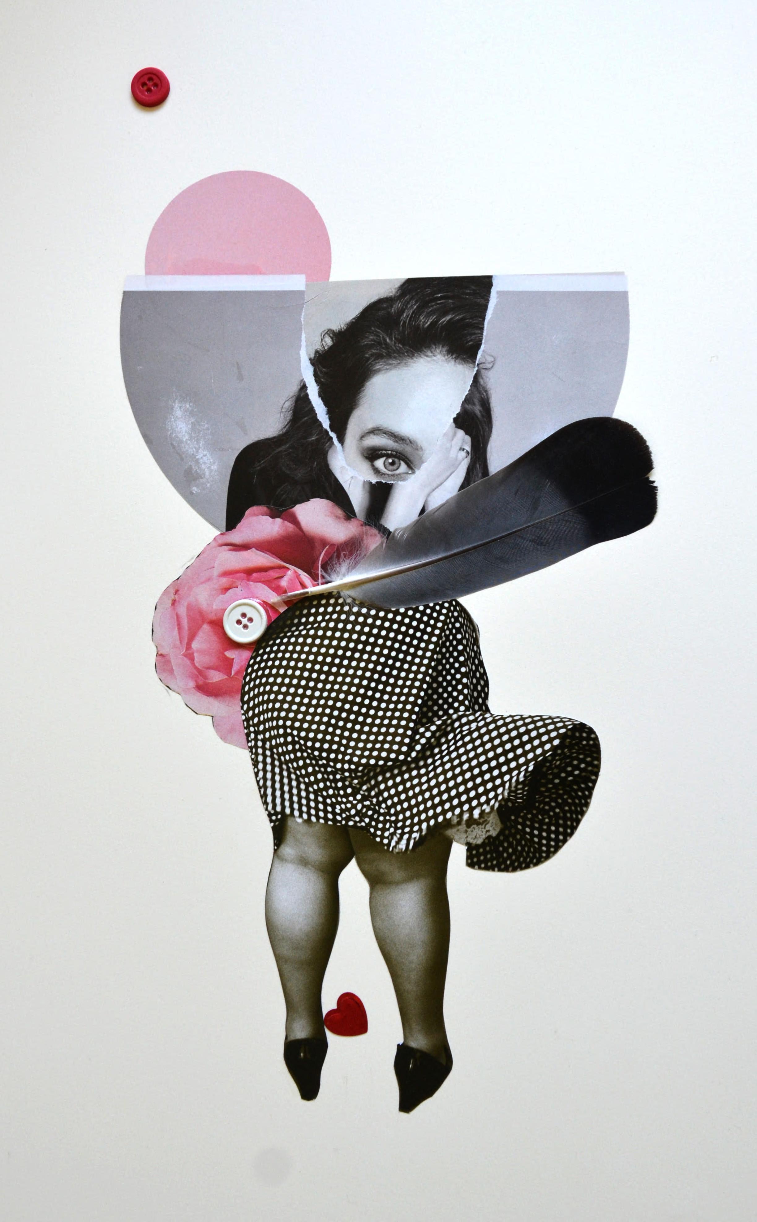 Dance Girl: zeitgenössische Collage – Mixed Media Art von Paul Antonio Szabo