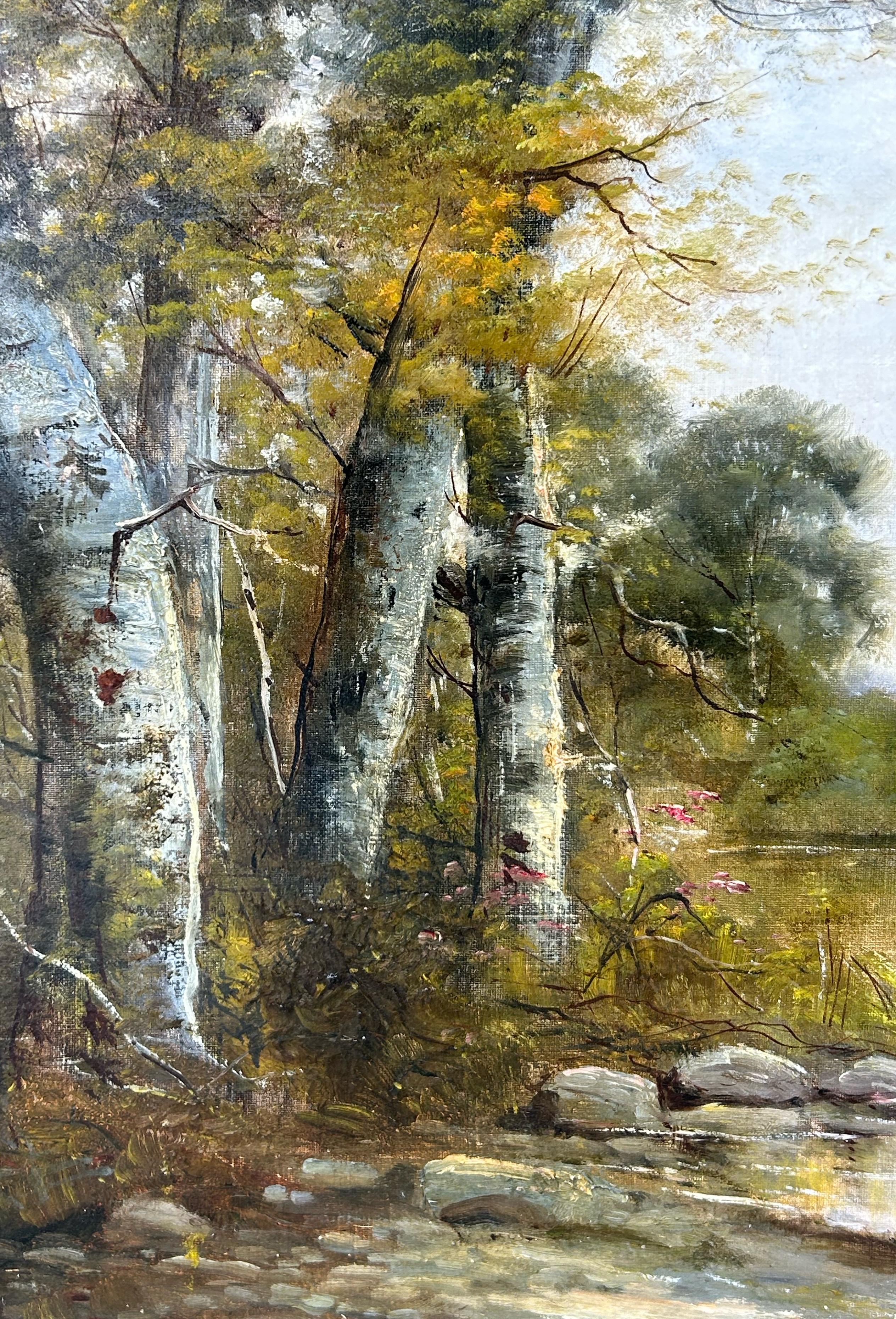Paul ARMANDI (19th Century)
Wood Landscapes by the river  
Oils on canvas in pair signed low right
New golden frames  
Chassis Dim: 40 X 65 cm
Frame Dim: 50 X 75 cm
Paul ARMANDI is one of the painters from the Barbizon School.
Museum : Beaux-Arts de