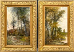 Antique Two Landscapes in Pair