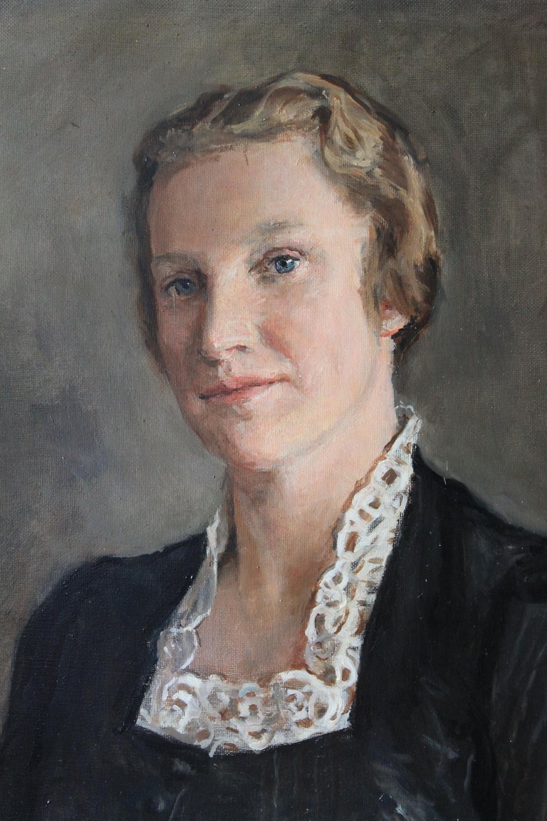 Paul Auguste Perrelet - Mid-Century Portrait of a Woman by Paul Auguste ...