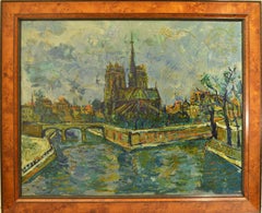 "View of Notre Dame" Oil on Canvas 29 x 36