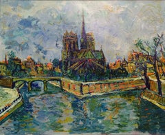 "View of Notre Dame" Oil on Canvas 29 x 36 