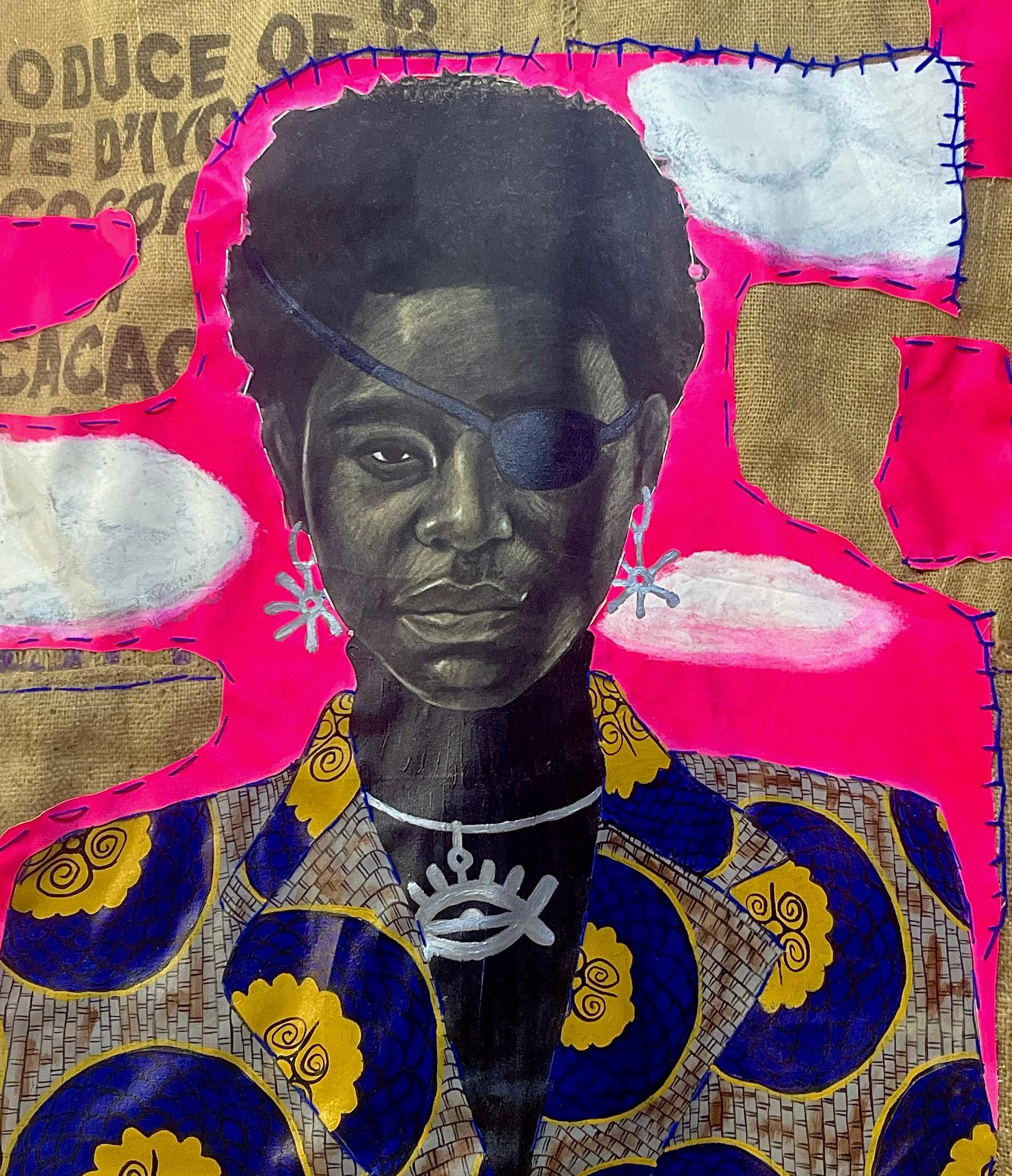Lost Years 1 - 21st Century, Contemporary, Figurative, Restoration, Mixed Media - Brown Figurative Painting by Paul Ayihawu