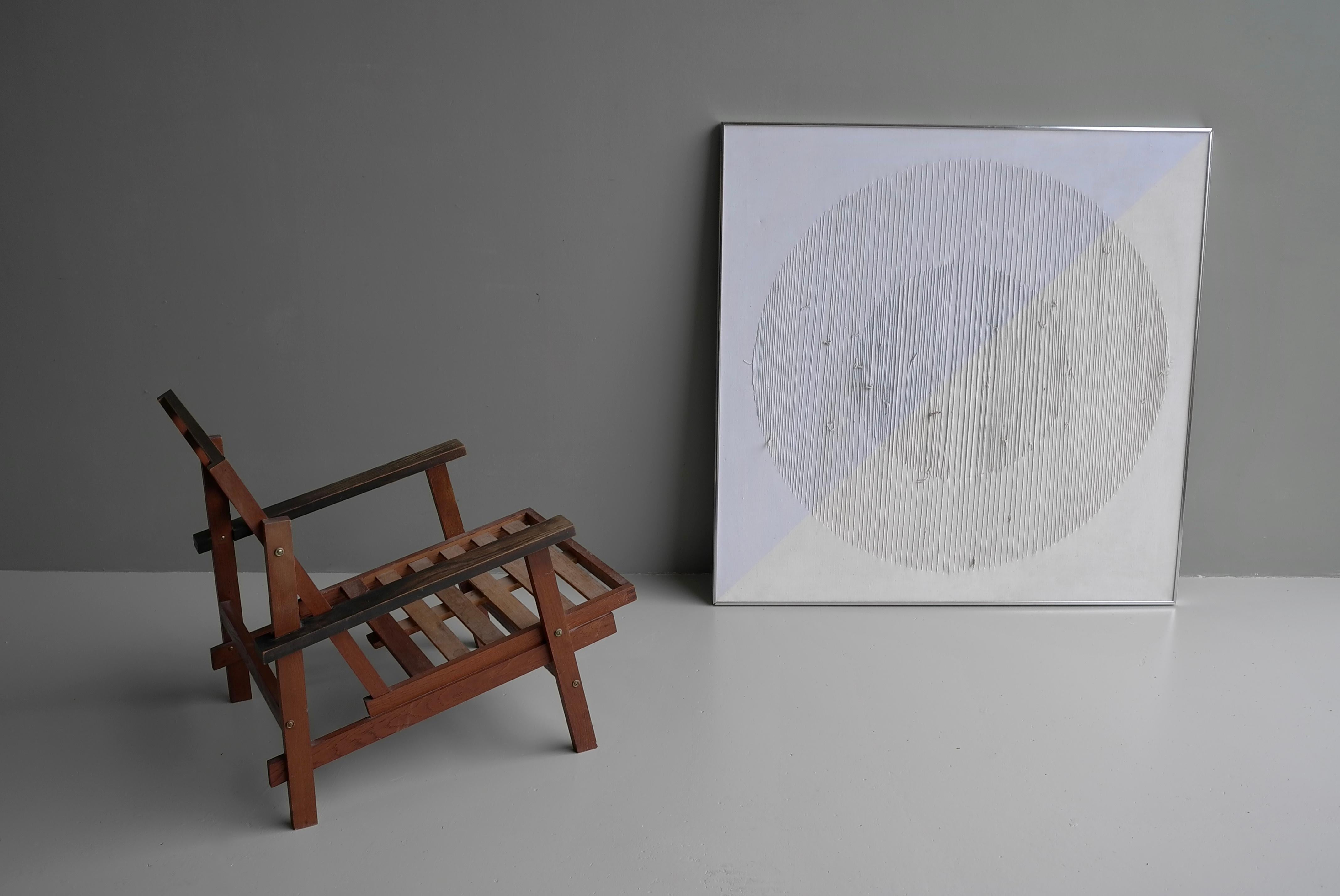 Paul Bakker Zero Art, Circle Form, Paint Canvas in Combination with Rope, 1970's For Sale 2