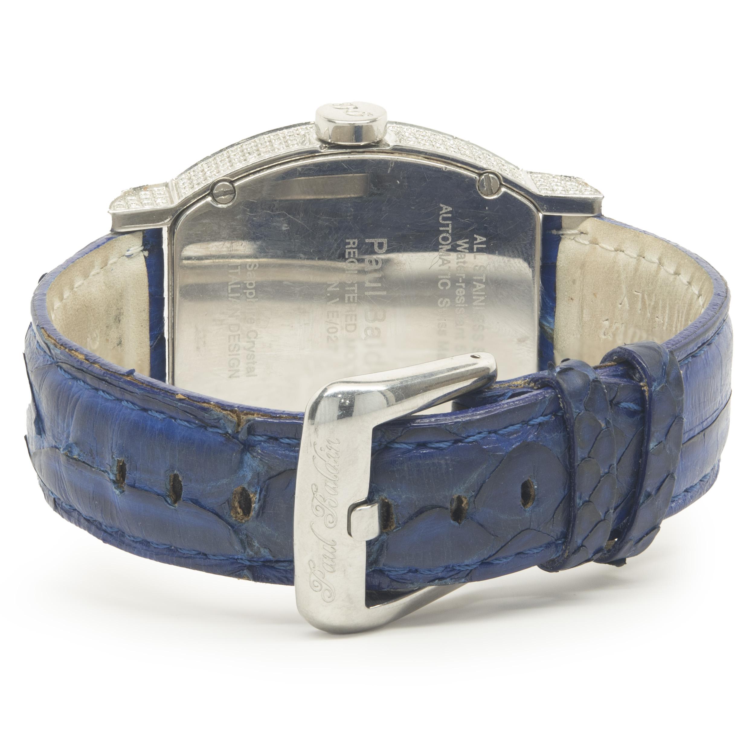 Paul Baldin Edelstahl Pave Diamant Automatico (Rundschliff)