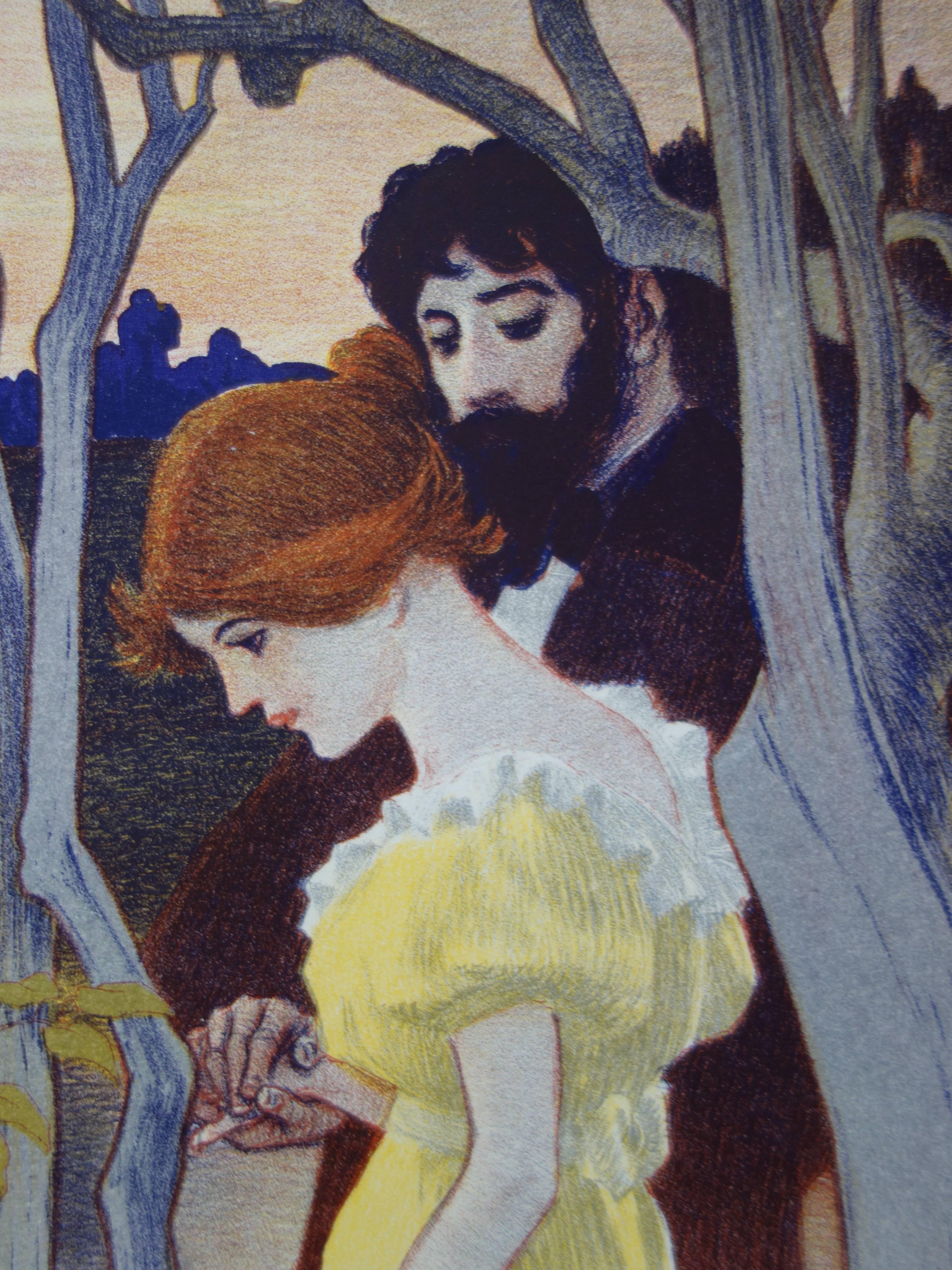Symbolism : Twilight - Original lithograph (1897/98) - Print by Paul Balluriau