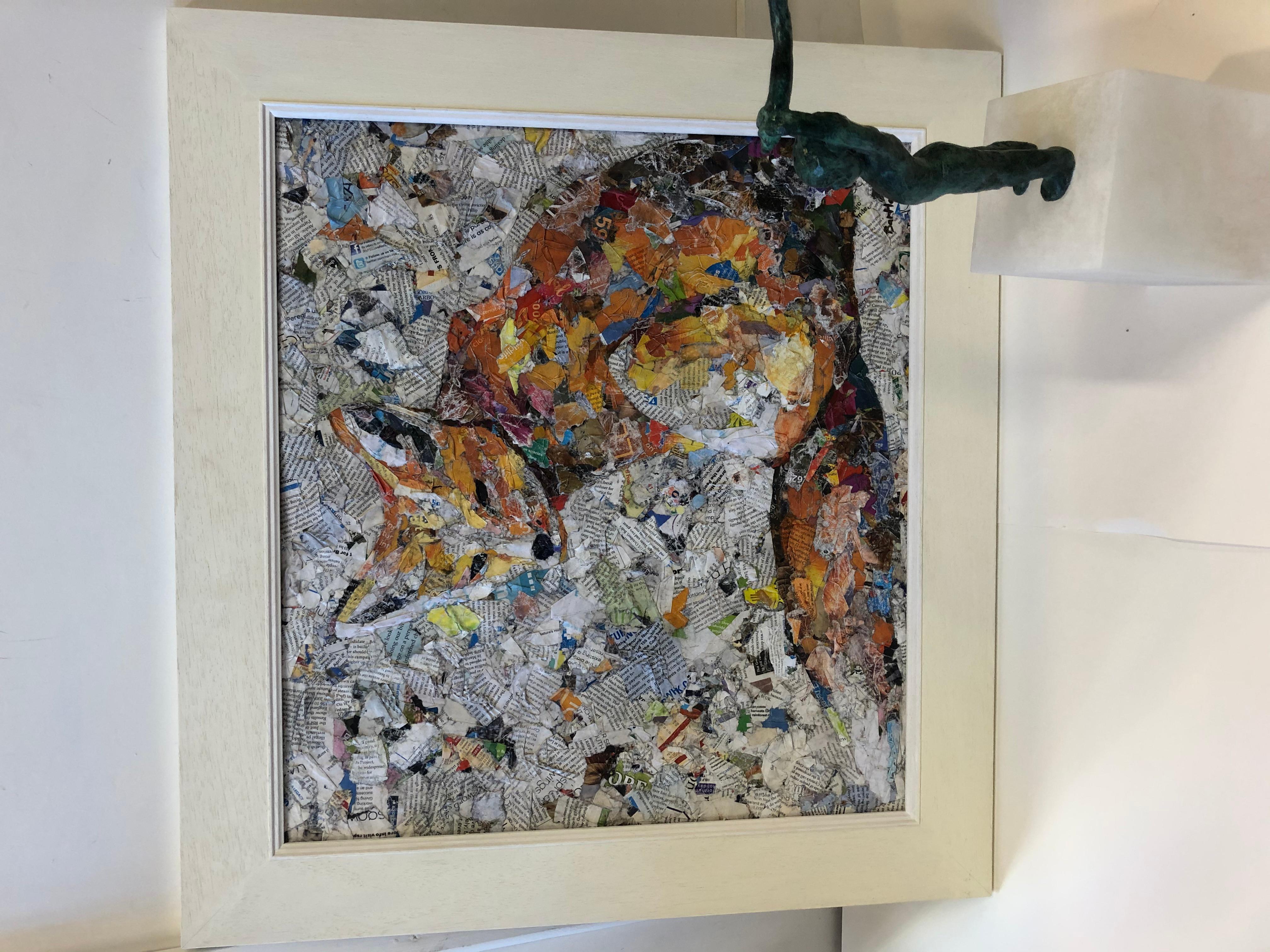 Through combining different sections of paper, he has created a unique and interesting fox collage, framed with a white board.

Collage on board
Framed
Signed
Board w 67.5cm x h 62.5cm
Image w 52.5cm x h 42.5cm

Paul Bartlett, SWLA is a self-taught